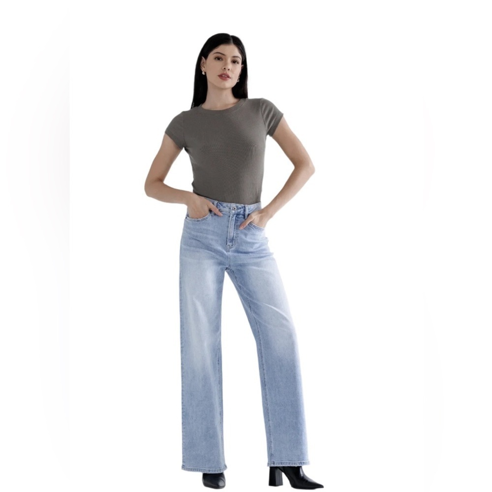 Mica Los Angeles Super High Rise Straight Leg Jeans Size 31 Loose Fit